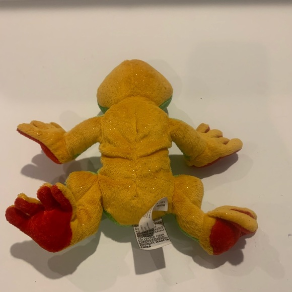 Cute Ganz Webkinz Plush Tree Frog Green Gold Red 10" HM109 Retired No code - Picture 5 of 6